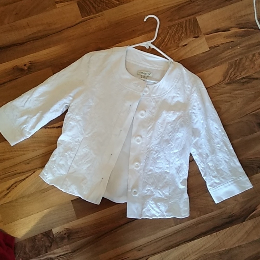 White patterned Coldwater Creek button-down Blazer